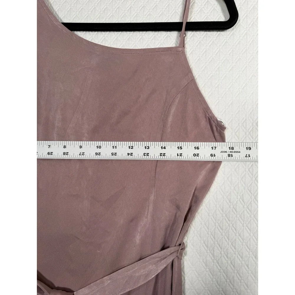 Lulus Chic Fairy Mauve Pink Asymmetrical One Shoulder Satin Midi Dress Small
